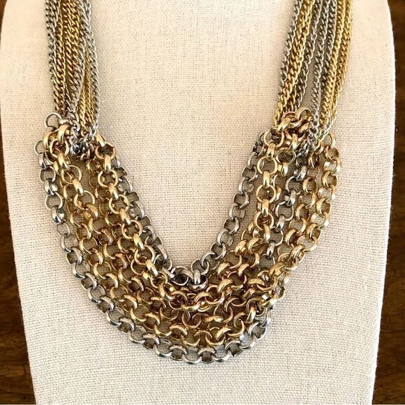 Steve Madden | Two-Tone Layer Necklace | 18” Adjustable - Picture 2 of 4